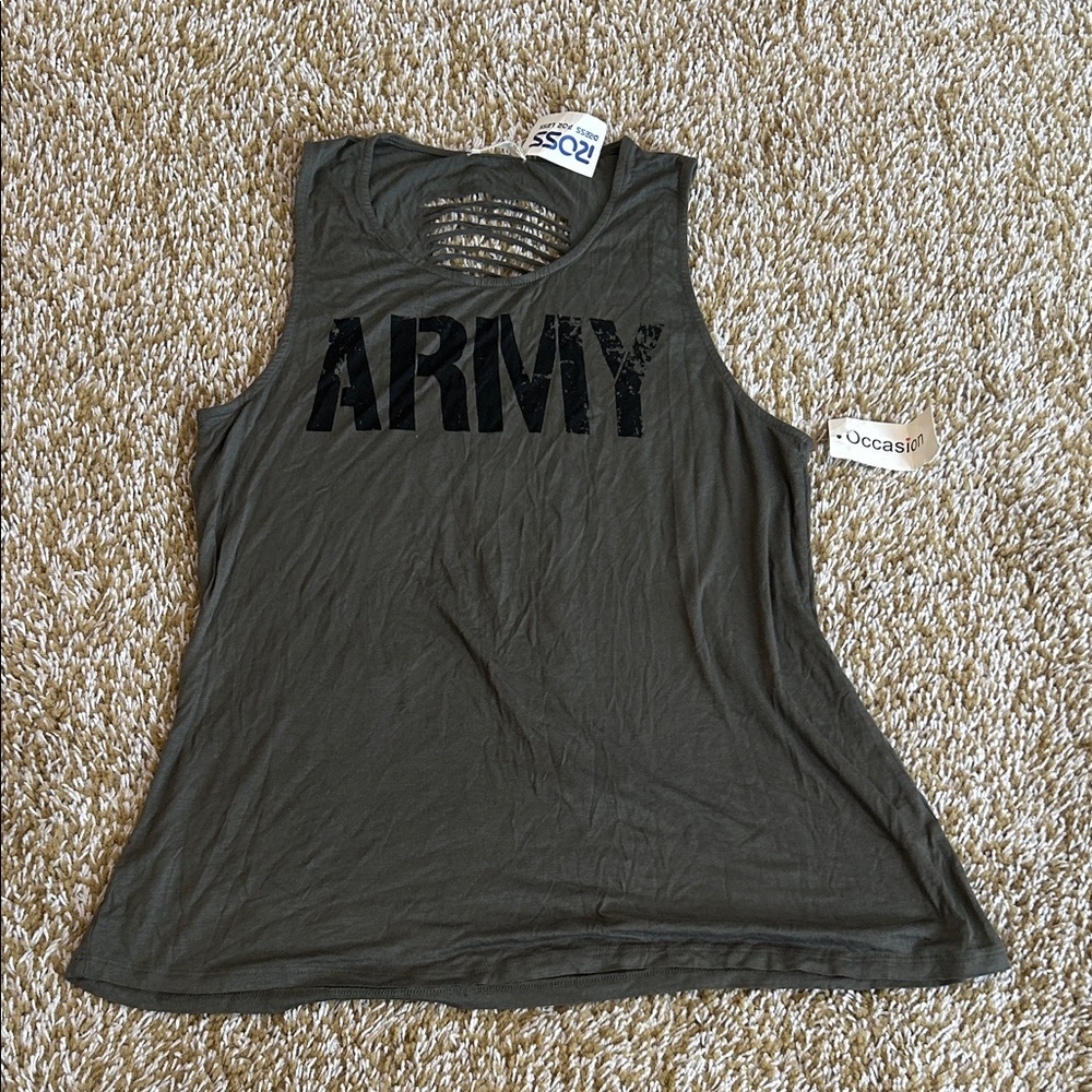 Occasion Dark Green ARMY Muscle Tee
